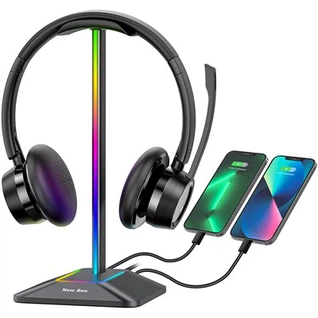 Đế tai nghe RGB để bàn có cổng USB