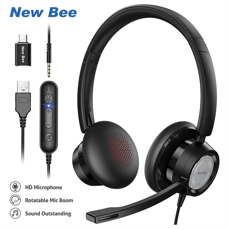 USB Office Headset Wired Headphones For PC USB Office Headset Wired Headphones For PC