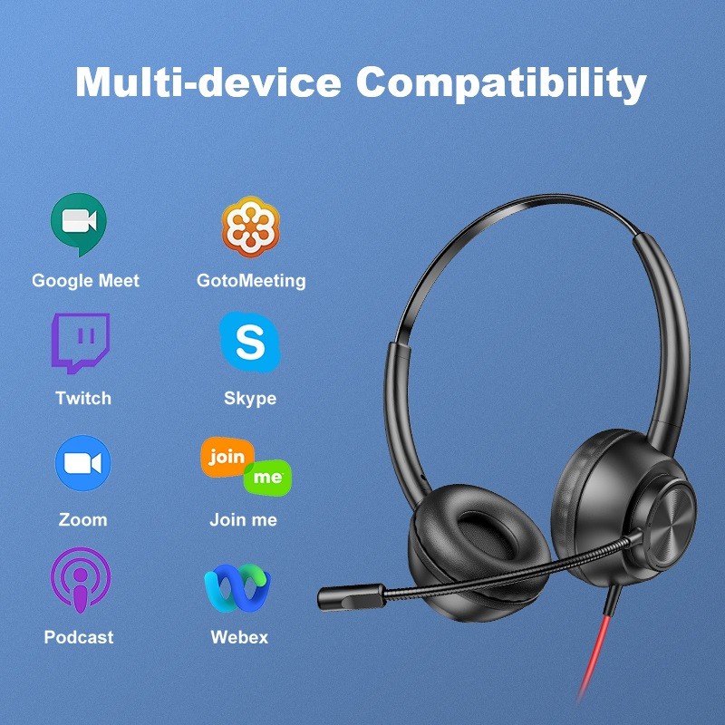 Office Headphones With Phone Answer Button Office Headphones With Phone Answer Button
